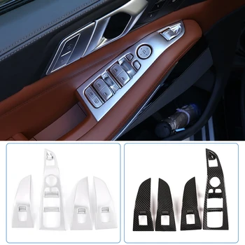 4 Adet ABS Krom Araba Pencere Kaldırma Düğmesi Çerçeve Trim Aksesuarları BMW X5 G05 X7 G07 2019-2022 Sol El Sürücü