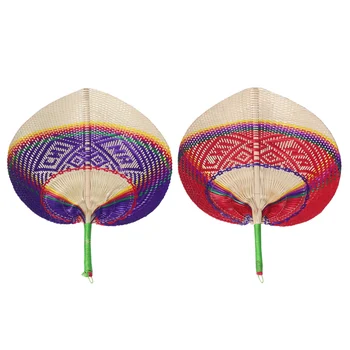 1 adet Yaz Soğutma Fanı El Yapımı Fan Bambu Palmiye Yaprağı El dokuması El Fan Dokuma Soğutma Fanı Saman Dokuma El Fan Ev Dekorasyon
