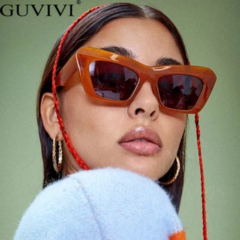 Marka Tasarımcısı Kedi Göz Güneş Gözlüğü 2022 Moda Kadın Retro güneş gözlüğü Kadın Vintage Tıknaz kare çerçeve Bayan Oculos De Sol