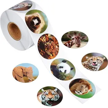 1 Rulo Gerçekçi Hayvanat Bahçesi Hayvan Sticker Safari Hayvan Orman Çocuklar için Rulo Başına 500 Adet наклечки