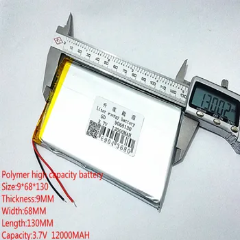 1 adet Polimer lityum pil 3.7 V,12000 MAH 9068130 toptan özelleştirilebilir CE FCC ROHS MSDS kalite belgelendirme