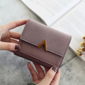 Yeni Kadın Cüzdan Kısa bozuk para cüzdanı Cüzdan kart tutucu Çanta Bayanlar Küçük Cüzdan Kadın Çile Mini Debriyaj Kız Para Çantası