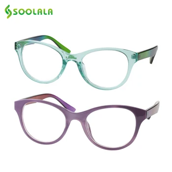 SOOLALA TR90 okuma gözlüğü Kadınlar Şeffaf Şeffaf Lens Gözlük Kadın Optik Çerçeve Presbiyopik okuma gözlüğü + 0.5 0.75 ila 4.0