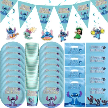 Disney Lilo ve Stitch Tema Bardak tabak Peçete Çocuk Doğum Günü Partisi Dekoru Parti Olay Malzemeleri Favor Öğeleri Çocuklar İçin 20 kişi kullanımı