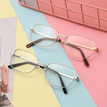 Gerçek Cam Lens okuma gözlüğü Erkekler Kadınlar Kare Tam Çerçeve Presbiyopik Gözlük Anti-Scratch Diyoptri Gözlük + 1.5 2.0 2.5