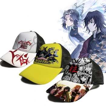 Anime Şapka iblis avcısı Tanjiro Şapka Naruto Luffy Öğrenci Erkekler Ve Kadınlar Hip-hop beyzbol şapkası güneş şapkası şoför şapkası