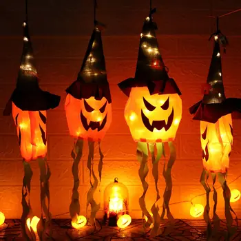 Cadılar bayramı kabak hayalet LED yanıp sönen asılı ışık cadılar bayramı partisi ev giyinmek için parlayan lamba korku parti dekorasyon