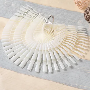 150 Adet Beyaz Şeffaf Tırnak Örneği Sopa Acemi Nail Art Uygulama Stiletto Nail İpuçları Ekran Lehçe Kurulu Ekran Sopa Fan şeklinde