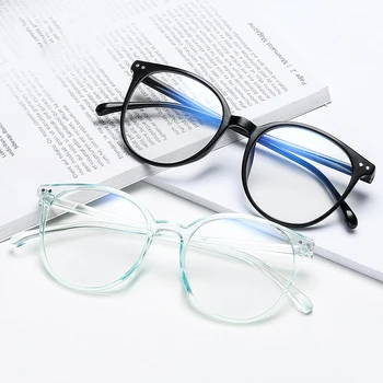 Yeni Retro Mavi Engelleme Gözlük Düz Ayna Ultra Hafif Gözlük Çerçevesi Pirinç Tırnak Çerçeve Erkekler Ve Kadınlar Bilgisayar Gözlükleri