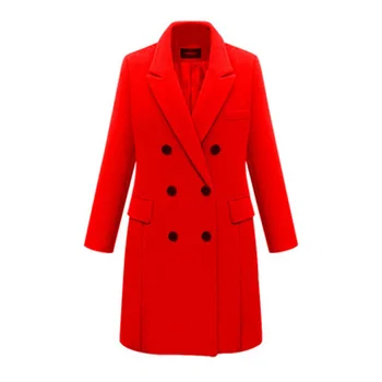 2021 Yeni Yün Ceket Kadın Kış Avrupa ve Amerika 6XL Rahat Üst Haki gri siyah Moda Uzun Ceket Karışımları N969