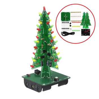 Kiti 3D Araya Noel Ağacı ICStation DIY Lehimleme Uygulama, 3D Noel Ağacı Elektronik Montaj Kiti, Devre Lehim KÖK