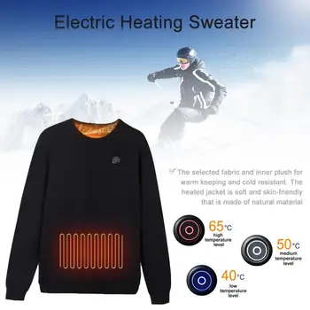 Akıllı ısıtma kazak USB elektrikli kazak sıcak karbon Fiber ısıtmalı ceket hem erkekler hem de kadınlar için