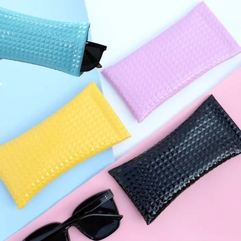 1 Adet güneş gözlüğü çantası PU Deri Cam Kılıfı Cep Telefonu Cüzdan Taşınabilir Şeker Renk Depolama Durumda Yeni Moda Toptan