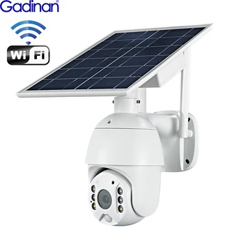 Gadınan güneş panelı Kamera Wifi Sürümü PTZ 4X1080 P Açık Güvenlik Kablosuz Monitör Su Geçirmez CCTV Akıllı Ev Gözetim