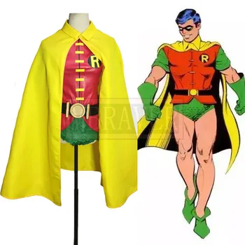 Süper kahraman Tim Drake Kırmızı Robin Damian Wayne Cosplay Kostüm Cos Cadılar Bayramı Partisi Özel Herhangi Boyutu Yapılan