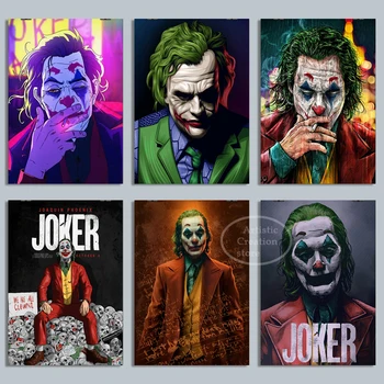 Filmler Joker Posteri duvar sanatı Tuval Hayvan Boyama ve Baskı Sadelik Komik Resim Oturma Odası Kulübü Bar Ev Dekorasyon