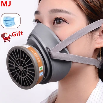 Duman Gaz Maskesi Koruyucu Solunum Boyama Kaynak Kimyasal Zehirli Gaz Kutuları Anti-Toz Aktif karbon filtre