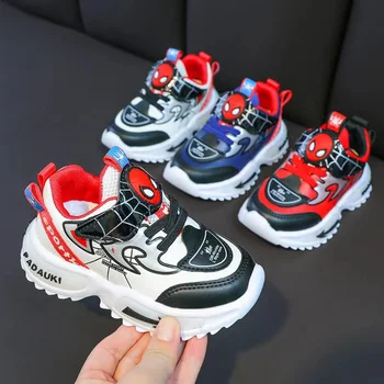 Çocuk Karikatür Örümcek Adam Ayakkabı Çocuk Erkek Bebek Kız koşu ayakkabıları Bahar Sonbahar Spor Tenis Infantil Nefes Antiskid Ayakkabı