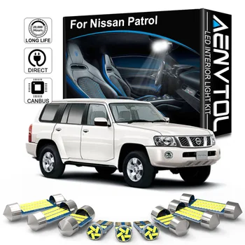 AENVTOL Canbus Nissan Patrol İçin Y61 Y62 2000-2019 Otomatik LED İç Harita Dome araba ışıkları Lamba Ampuller Aksesuarları Kitleri Hata Ücretsiz