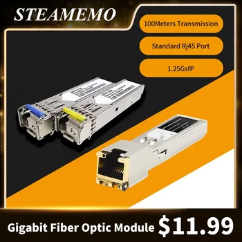 STEAMEMO Gigabit LC SFP Modülü Tek Fiber Optik Alıcı-verici Gigabit Fiber SFP anahtar modülü 40-120km