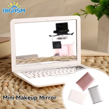 Cep Dizüstü Ayna Taşınabilir Mini makyaj aynası Yeni Tasarım Dizüstü Macbook Bilgisayar Şekli Gümüş Beyaz Kadın Kozmetik Ayna