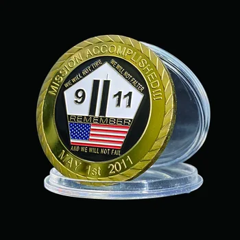 Altın Sikke Bin Ladin'in Ölümü Hatırlıyorum 911 Tanrı Korusun Amerika Birleşik Devletleri Mücadelesi Coin