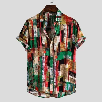 Erkek Giyim 2022 Hawaii Gömlek erkek Yüksek Kaliteli Kısa Kollu Yaka Gömlek Casual Moda erkek Üstleri