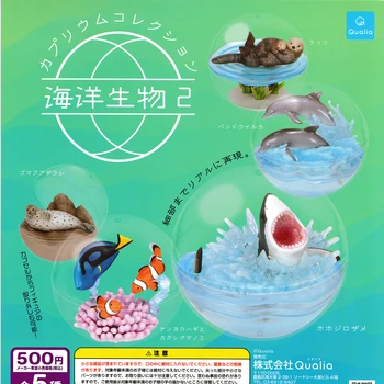 Qualia gashapon oyuncaklar akvaryum Koleksiyonu Deniz Yaşamı 2 Deniz samuru Şişe Burunlu yunus mühür Palyaço Balığı beyaz köpekbalığı kapsül rakamlar