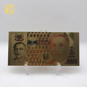 1 adet 100 Singapur Doları Altın Banknot 24 K Altın Singapur Banknot güzel hediye için