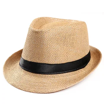 Kadın Erkek Yaz Moda Plaj Güneş Hasır Panama Caz Şapka kadın Kovboy fötr şapkalar Gangster Kap chapeau Çocuk erkek şapka güneş şapka