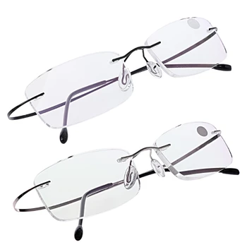 Ultralight Titanyum çerçevesiz dikdörtgen gözlük gözlük gözlük çerçeve gözlük