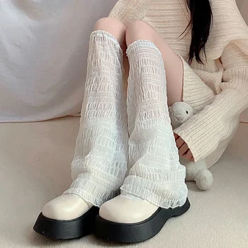 Yeni japonya tarzı bacak ısıtıcıları Kadın Çorap Yaz Naylon Ince Diz üzerinde çorap Kadın Tatlı Kız JK Lolita diz çorap ayak koruyucu