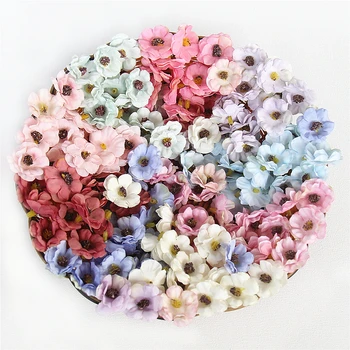 50 Adet mini Papatya yapay çiçekler kafaları Dıy Hediye Kutusu Düğün Dekoratif noel ev dekoru 13 Renk