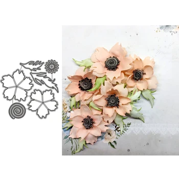 Yeni Çiçek Metal Kesme Ölür Scrapbooking Kabartma Klasör Kart Yapımı için Albümü Dekoratif DIY El Sanatları
