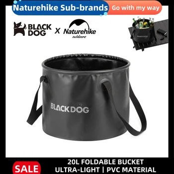 Naturehike-Blackdog 20L Açık Taşınabilir su kovası Seyahat Su saklama çantası Su Geçirmez Balıkçılık Piknik Kamp Katlanabilir Kova