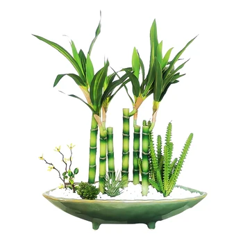 31-110cm Boyunda Yapay Bambu Bitkiler Şube Plastik Ağaç İpek Yaprak Küçük bambu filizi Masası Bitki Ev Bahçe İçin Açık Dekor