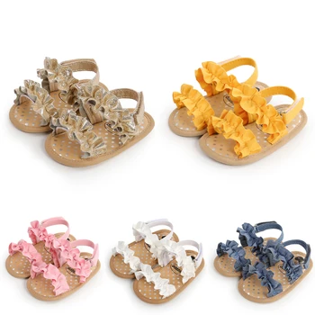 2021-04-08 Lioraitiin 0 - 18M Bebek Kız Ayakkabı Sandalet Premium Yumuşak Kauçuk Taban Kaymaz Çiçek Dantel Beşik İlk Yürüteç Ayakkabı