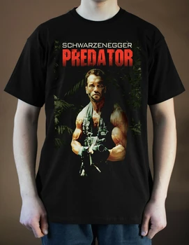 Predator Film Afişi Ver. 3 Arnold Schwarzenegger Tişört (Siyah) S-5Xl