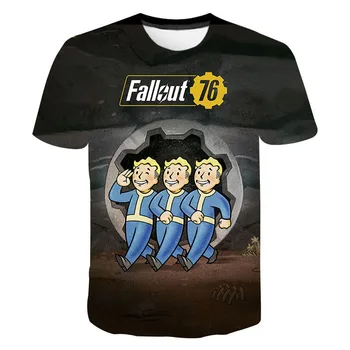 Oyun Fallout 76 4 3D baskılı tişört Erkek Kadın Moda Streetwear O-boyun Büyük Boy T Shirt Çocuk Erkek Kız Tees Tops Unisex Tshirt