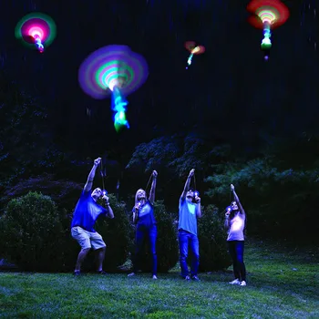3 adet / grup bambu Yusufçuk ışık Çekim Roket Uçan paraşüt Gökyüzü UFO Açık gece oyunu çocuk için oyuncak çocuk