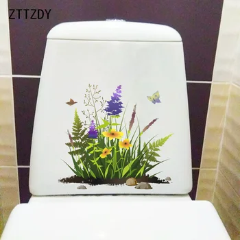 ZTTZDY 26.7 CM×24.3 CM Çalılar Yeşil Ve Taze Ev Banyo Dekorasyon Tuvalet Çıkartmalar Duvar Çıkartması T2-1001
