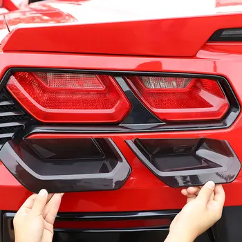 Chevy Corvette için C7 2014-2019 ABS kararmış Araba Arka Kuyruk İşık Arka sis lambaları Karartma kapak trim sticker araba Aksesuarları