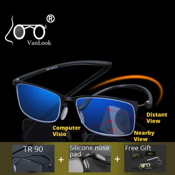 VANLOOK Multifokal İlerici okuma gözlüğü Bilgisayar Okuyucu Erkekler Sight Temizle Gözlük Kadınlar için +1.0 1.5 2.0 2.5 3.0 3.5 4.0