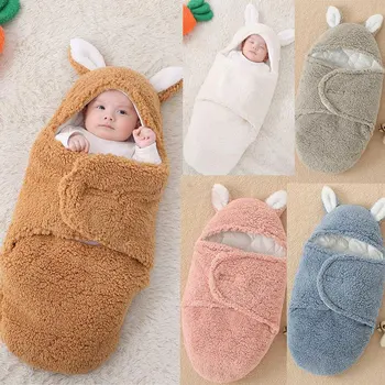 Yenidoğan Bebek şal Battaniye Sonbahar Kış Yumuşak Pamuklu Bebek Uyku Tulumu Pazen Polar Zarf Koza Bebekler Sleepsack 0-9M