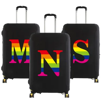Valiz Bavul Koruyucu Kapak Gökkuşağı Mektup Adı Desen Seyahat Elastik Bagaj tozluk Geçerlidir 18-28 Bavul