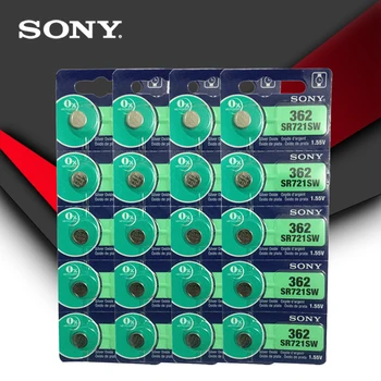 20 adet Sony 100 % Orijinal 362 SR721SW V362 GP62 AG1 1.55 V Gümüş Oksit İzle Pil SR721SW 362 Düğme Düğme Hücre JAPONYA'DA yapılan