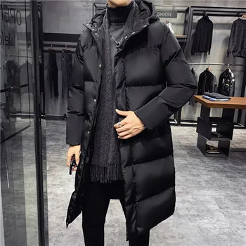 2022 Erkek Dış Giyim Kışlık Mont Slim Fit Ceketler kışlık ceketler Erkekler Kapşonlu Casual Uzun Pamuklu Ceketler Kalın Sıcak Parkas S-5XL
