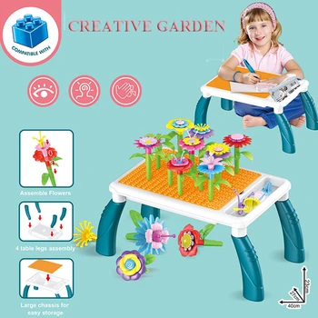 Etkileşim DIY Yaratıcı Montaj Yapı Masa Çeşitli Küçük Bahçe Uyumlu Yapı Taşları Çiçekler Çocuk Oyuncak Hediyeler