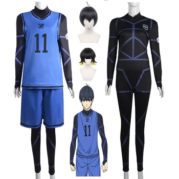 Anime Mavi Kilit Bachira Meguru Cosplay Kostüm Spor Hyoma Chigiri Isagi Yoichi Tulumlar Yelek Şort Jersey Futbol Kulübü