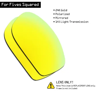 SmartVLT Polarize Güneş Gözlüğü Yedek Lensler Oakley Fives Kare - 24K Altın